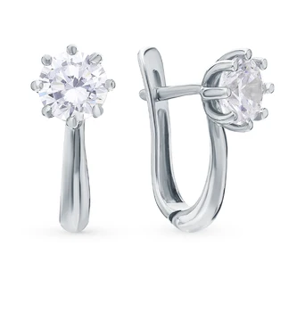 

Silver earrings with cubic zirconia sunlight sample 925