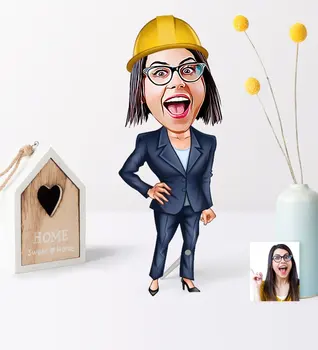 

Personalized Women 'S Engineer Cartoon Wooden Trinket-1