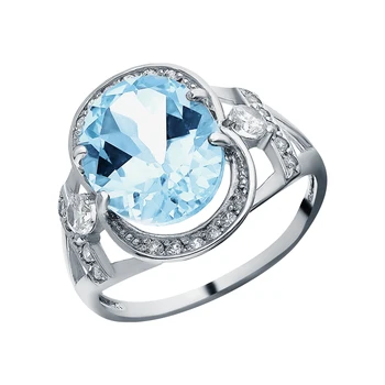 

Silver ring with Topaz and cubic zirconia sunlight sample 925