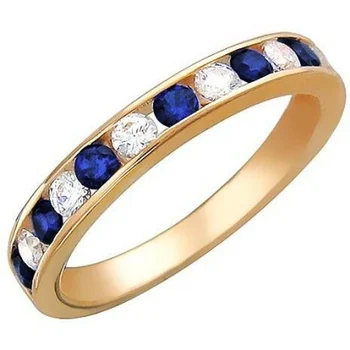 

Esthete ring with cubic zirconia and Sapphire silver with gilding