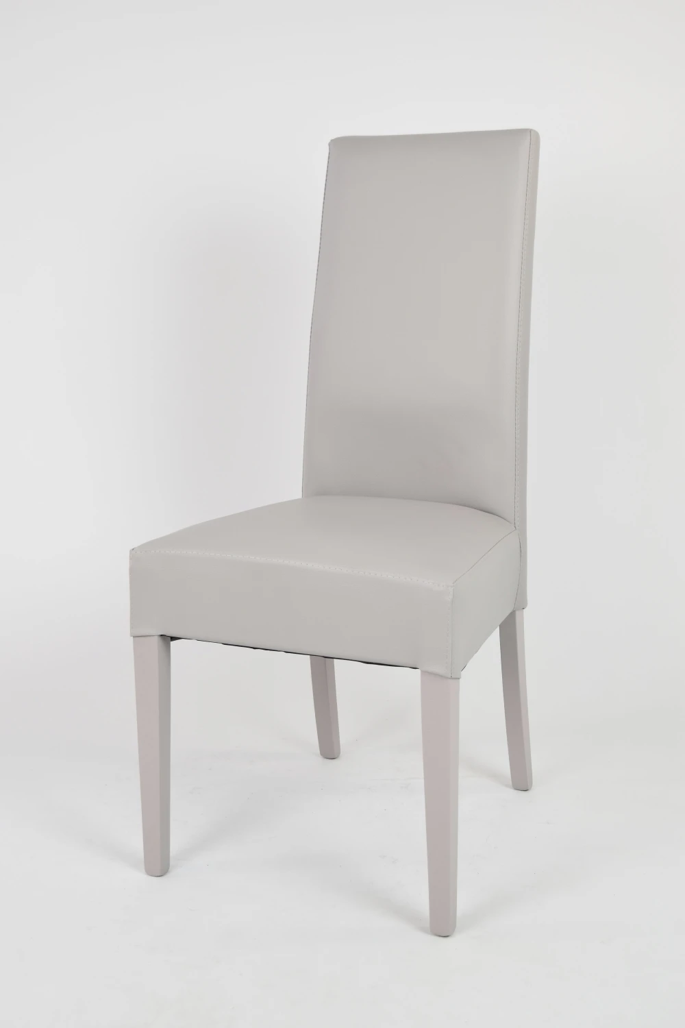 Tommychairs-набор из 4 стульев Luisa для кухни и бара, структура из бука, мягкая из искусственной кожи светло-серого цвета