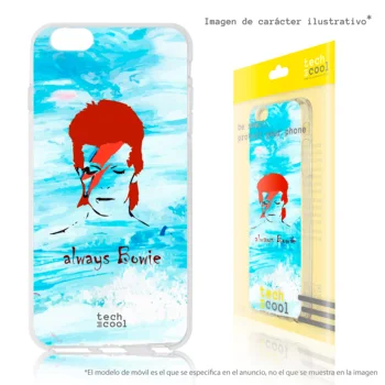 

FunnyTech®Stand case Silicone for Nokia 5.1 Plus/Nokia X5 L David Bowie Background Blue 2 Characters