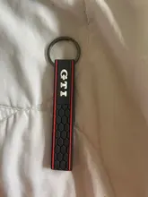 GTI Label Strips Shape SOFT RUBBER KEYCHAIN KEYRING KEY CHAIN KEY RING for GTI