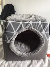 Cama para perros, gatos, cama blanda cama perrera casa cueva cama de saco para dormir Pad tienda mascotas invierno cálido y acogedor camas 2 tamaño L XL 2 colores