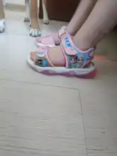 Sandalias de Zapatos de luz LED para niños, sandalias de dibujos animados de Frozen, Anna, Elsa, playa, antideslizantes, transpirables, planas