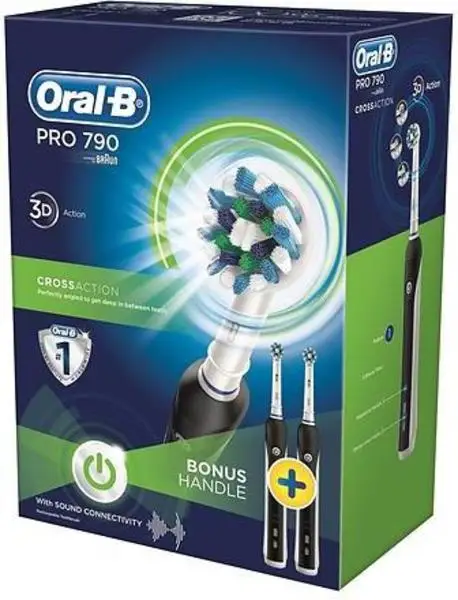 ORAL-B Pro 790 Crossaction Electric Rechargeable Toothbrush Tool Dentist Teeth Whitening Duo Advantage Package 2 Handles ORAL-B Pro 790 Crossaction Electric Rechargeable Toothbrush Tool Dentist Teeth Whitening Duo Advantage Package 2 Handles