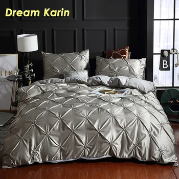

Stain Slik King Size Bedding Set Modern Soild Color Bed Linen Duvet Covet Sets Single Full Queen Quilt Cover (Not Bed Sheets)