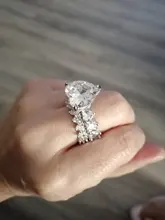 Sona-Conjunto de anillos de compromiso de Plata de Ley 925 y circonita cúbica de 8 quilates, para hombre y mujer, joyería Vintage para fiesta