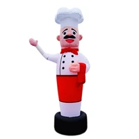 Inflatable Tube Guy Fast Food Restaurant Decoration Chef Balloon Outdoor  Advertising  Air Dancer Sky Tubeman Waving With Blower 1