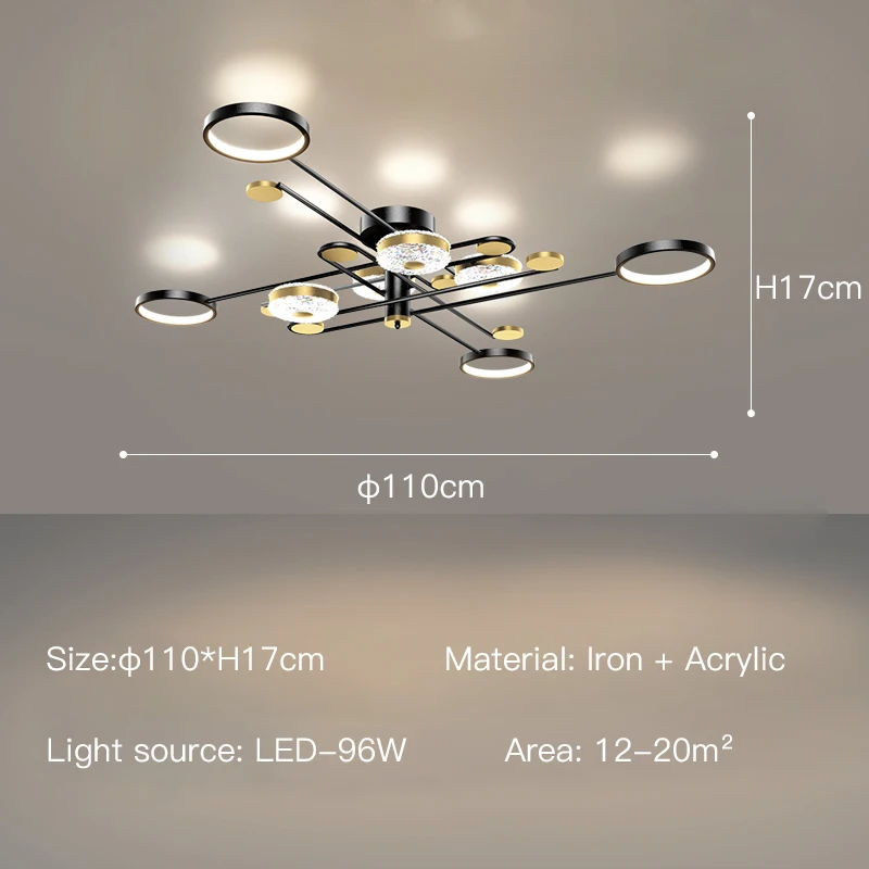 chandeliers Modern LED Chandelier For Living Room Bedroom Dining Room Kitchen Ceiling Pendant Lamp Black Gold Design Remote Control Light home depot chandeliers Chandeliers