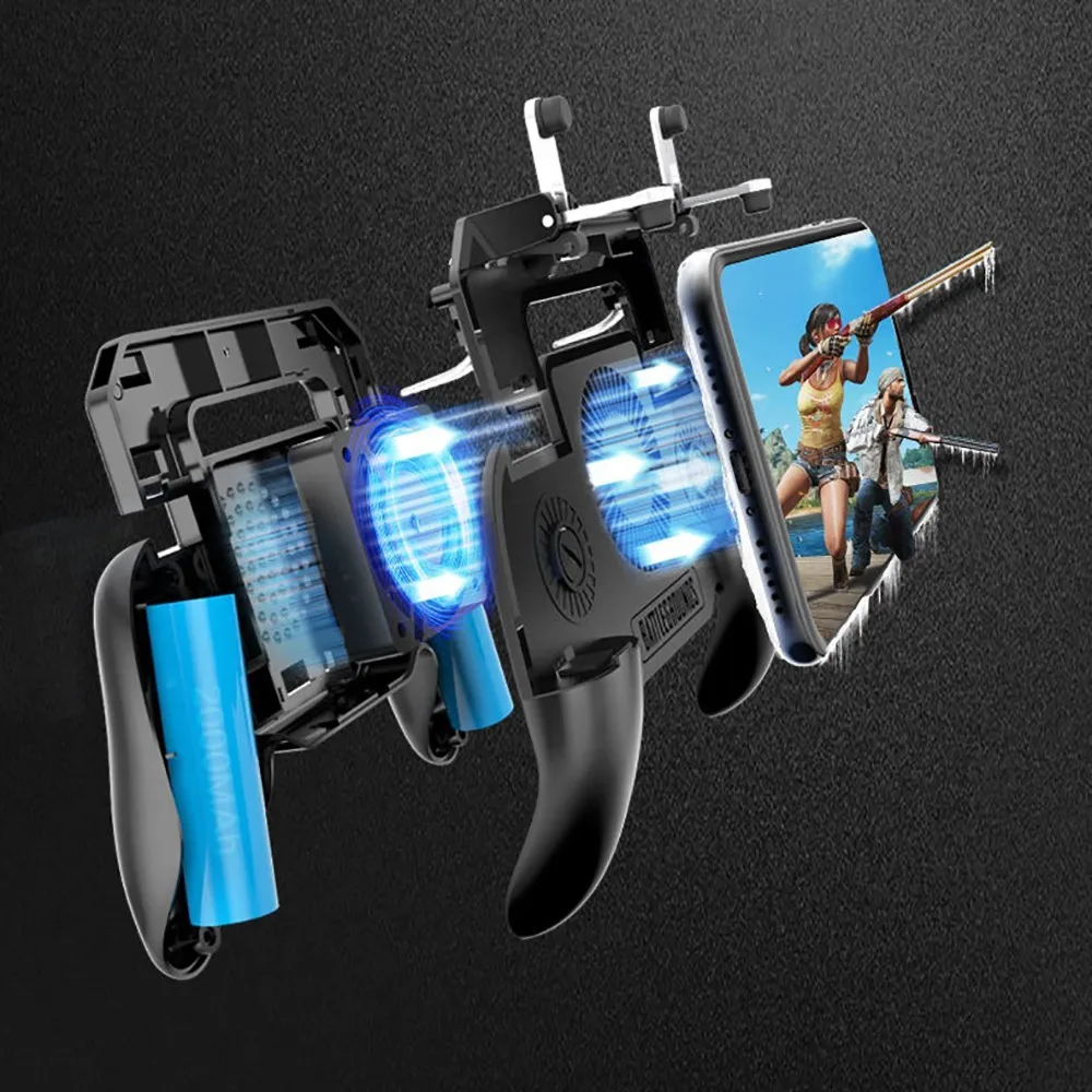 Контроллер PUBG джойджойджойджойджойджойджойджойджойстик мобильный триггер L1R1 Shooter JoyPad игровой коврик кулер вентилятор с 2000 power Bank для iPhone Android