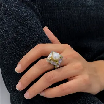 

Hand Production Natural Pearl Authentic Silver Design Ring