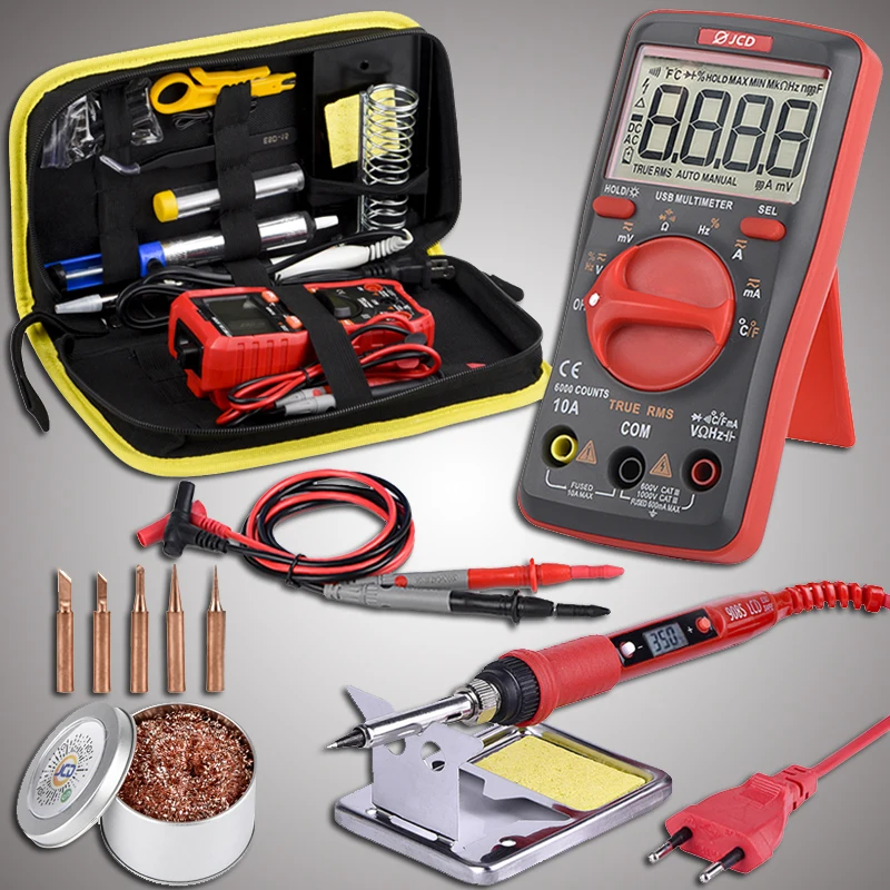 

Handskit Temperature Electric Soldering Iron Kit 110V 220V 80W Soldering Iron kit With Multimeter Welding Tool Kits