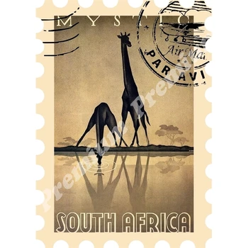 

South Africa souvenir magnet vintage tourist poster