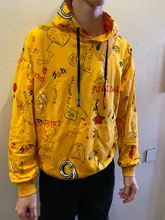 Harajuku Sweatshirt Anime Hoodie Oversized Japanese Streetwear Male Yellow Single-Road