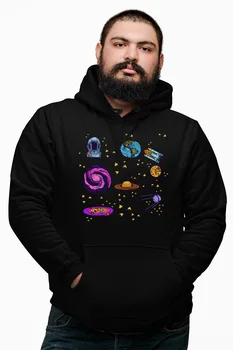 

Angemiel Wear Space And Prints Black Male Hooded Sweatshirt
