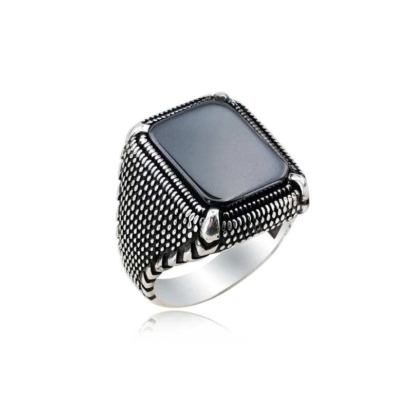 Anillo de plata 925 Original para hombre, joyería con patrón antiguo, Anillo inglés, venta al por - AliExpress