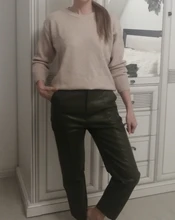 Hirsion-suéter holgado de gran tamaño para mujer, jersey básico de punto elegante, cuello redondo, suave, de Cachemira, para invierno, 2020