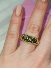 Anillos irregulares de croissant para mujer, Anillos geométricos circulares gruesas con texturas minimalistas, joyería 2021