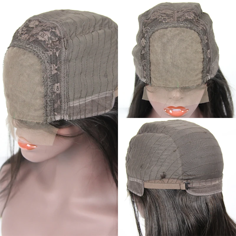 4x4 Silk Base Straight Lace Front Human Hair Wigs Silk Top Pre Plucked Natural Baby Hairline  Medium Cap Brazilian Virgin women