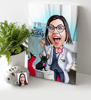 

Personalized Women 'S Veterinarian Cartoon Canvas Table (30x50 cm.) 1