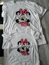 Camisetas con estampado de ratón de Minnie para mujer, camisetas informales de manga corta para niñas pequeñas, ropa a juego familiar de marca de verano