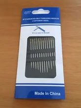 12 unids/set ancianos aguja-agujero lateral ciego aguja de coser de mano de acero inoxidable de huelga roscado ropa de costura