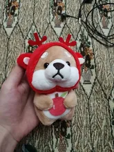 Nuevo estilo lindo Shiba Inu llavero peluche colgante pequeño chico de peluche juguetes de peluche animales de Navidad cumpleaños regalo