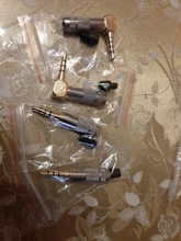 Chapado en oro estéreo con Clip 3,5mm 3 polos 4 Reparación de postes de auriculares Cable con enchufe de clavija de enchufe de Audio Jack conector de soldadura