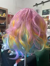HAIRJOY sintético de mujer Cosplay del pelo peluca Arco Iris Multi Color pelucas