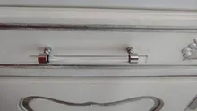 Gran oferta en 2021 moderno pomo de cristal y mango zapato armario para armarios y cajones muebles cajón tire de la perilla de gabinete maneja