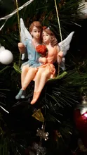 Couple Figurines Scene-Decoration Craft Swing Flower-Fairy Landscape-Pendant-Resin Romantic