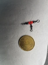 Lote de 10 unids/lote de 3 vías de pesca, barril de latón rodante, Conector de rodamiento giratorio Triple, anillo sólido, accesorio de aparejos de pesca