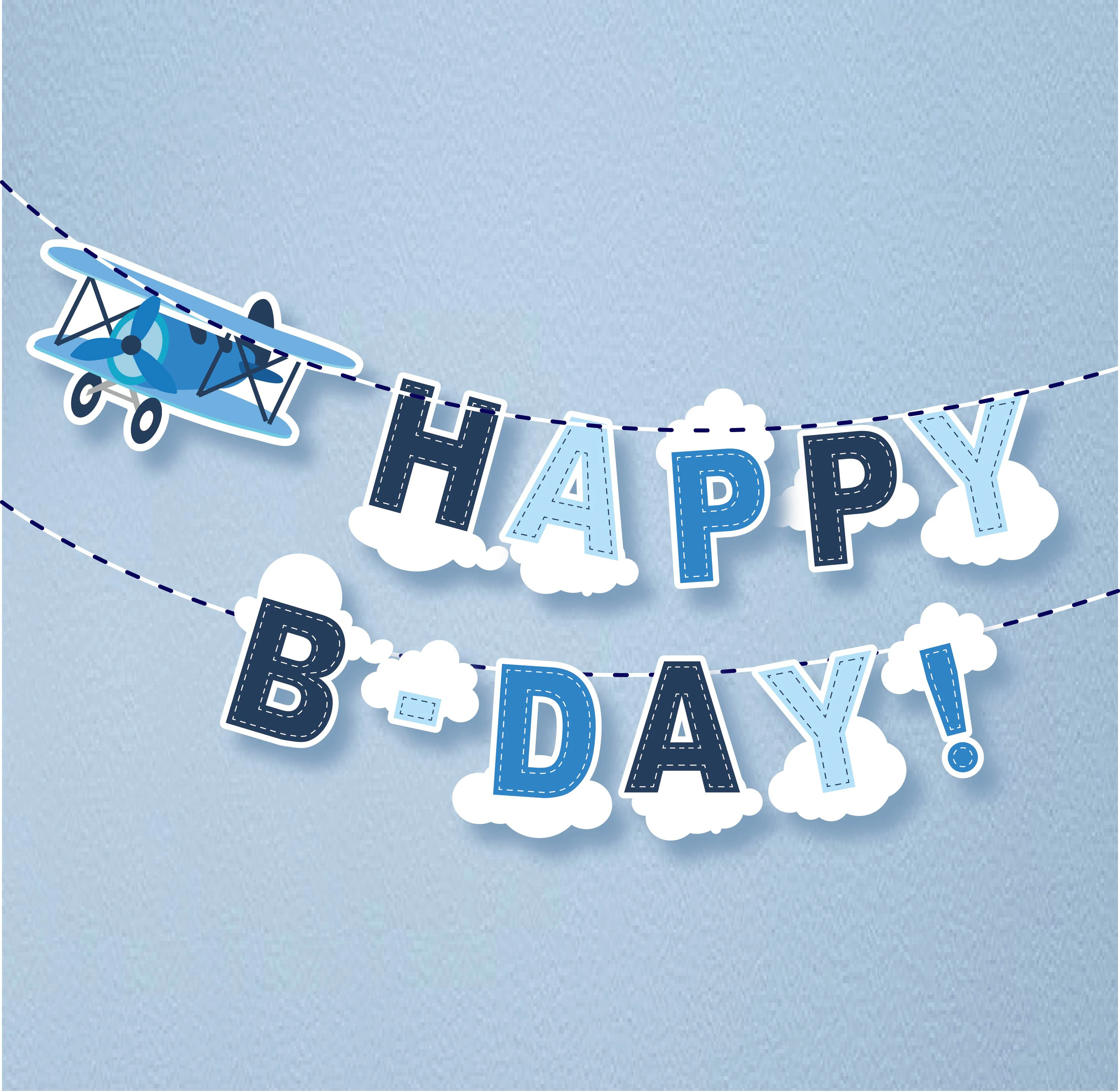Aeroplane Birthday Party Decorations Plane Cupcake Wrapper Blue Happy Birthday Banner Vintage Baby Shower First Birthday Banner Party Diy Decorations Aliexpress