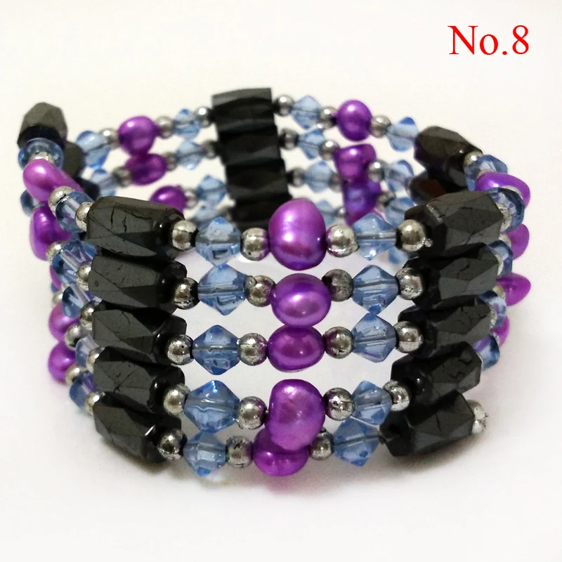 36 inches Multi-function Natural Cultured Freshwater Pearl and Purple Crystal Magnet Wrap Bracelet | Украшения и аксессуары