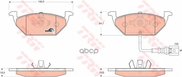 Колодки Тормозные Audi A3 03/Vw G4/G5/Skoda Octavia 1.4/1.6/1.9d Передние Trw/Lucas Gdb1658 TRW/Lucas арт. GDB1658
