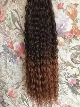 BOL Pelo Rizado de la onda de agua mechones extensiones de cabello sintético Rubio degradado 28 pulgadas sintético largo rizado armadura mechones para las mujeres
