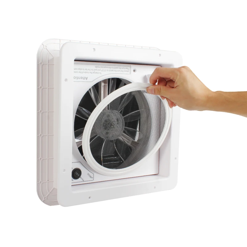 RV Side Air Vent Fan 12 Volt Afzuigventilator Side Air Ventilatie Afzuigventilator 12V 25W RV Dak Ventilator voor RV Caravan Trailer Boot Marine Yacht (zwart