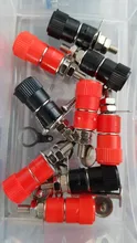 Nut Jack-Connector Banana-Socket Binding-Post Nickel-Plated Black 10pcs for 4mm Red Professional