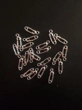 30 Uds. De dijes de alfiler de seguridad para pañales de bebé 19x6mm colgante de Color plateado bronce tibetano, fabricación de joyas antiguas DIY artesanal