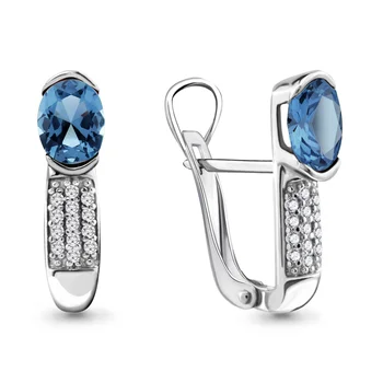 

Silver earrings with Topaz London and cubic zirconia