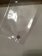 Colgantes redondos de circón AAA para mujer, collar de hilo de pescar transparente Invisible, gargantilla de Metal, Color dorado y plateado