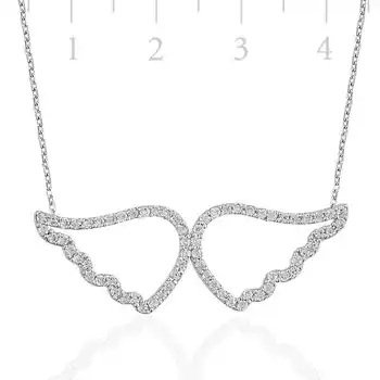 

KUTAYDAN 925 Sterling Silver Angel Wing Lady Necklace