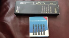 Cepillo de dientes eléctrico Seago Sonic SG-551 con reemplazo de cabezales de cepillo 4 modos de limpieza una operación clave sónico vibración cepillo resistente al agua