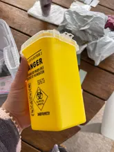 Contenedor de plástico de 1L para suministros de tatuaje, caja de basura para puntas de jeringa médica desechable, accesorios para tatuaje, barril de colección