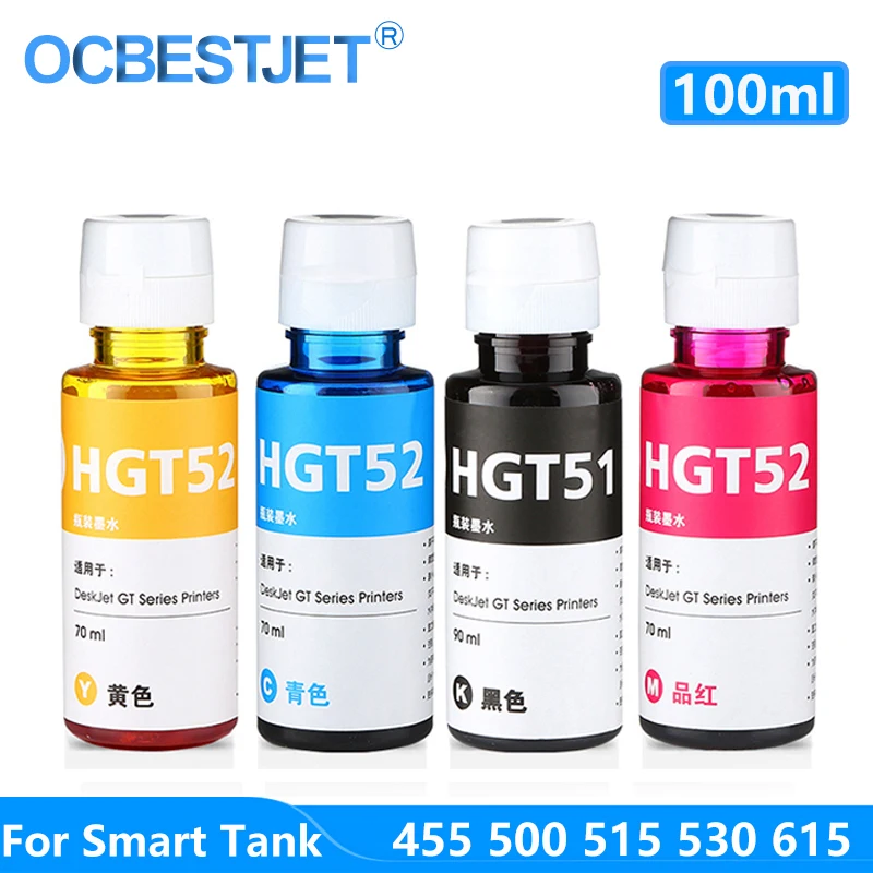 Botella de tinta de repuesto mejorada para impresora HP Smart Tank, 100,  450, 455, 500, 510, 515, 516, 519, 530, 559, 570, 610, 615, 651, GT51,  ML|Kits de recarga de tinta| - AliExpress