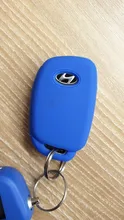 Funda de silicona para llave de coche, funda para Hyundai Tucson Sonata Ix35 Ix25 I20 Creta Santa Fe GLS SPORT Elantra Reina, funda Fob