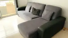 Claroom-funda elástica de felpa para sofá, cubierta de terciopelo sólida en forma de L, para sala de estar, XX01 #