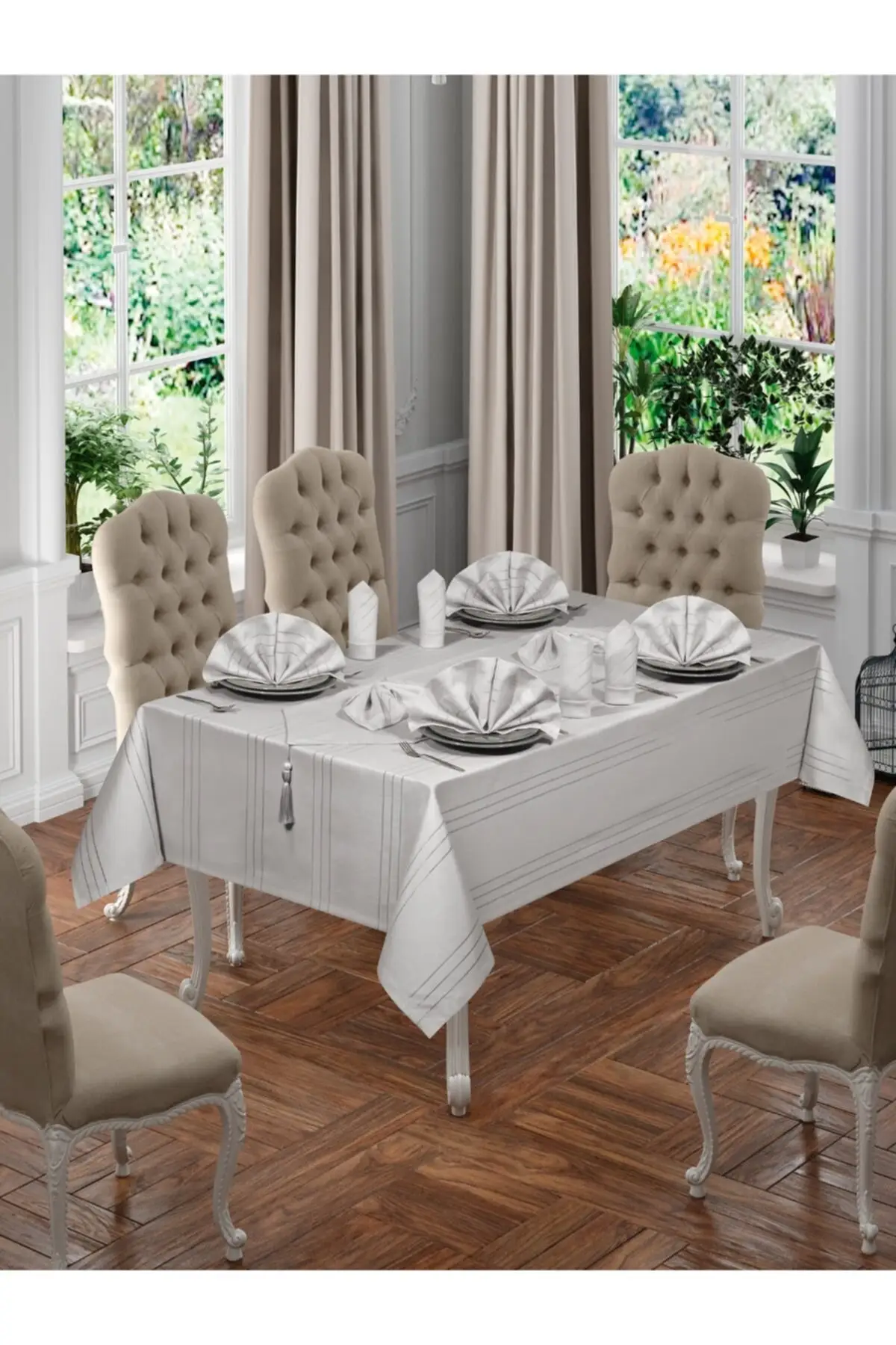 

ATS 26 Piece Tablecloth Set-Gray