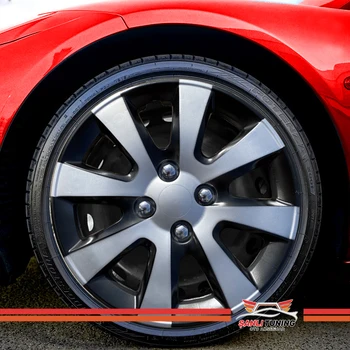 

15 "Inch Hubcaps Wheel Rim Cover Glossy Black with Gray Insert 4pcs Set